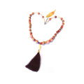 handamde buddha wooden beads tassel necklace